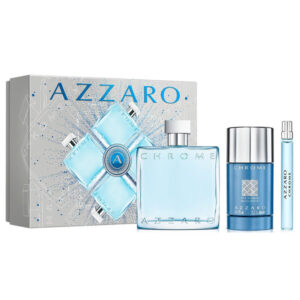 Azzaro Chrome 3Pcs Set 3.4 Oz Edt + 2Pcs Eau De Toilette for Men - 3.4 OZ