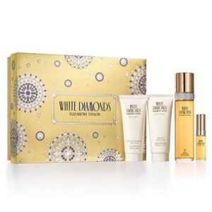 ELIZABETH TAYLOR "WHITE DIAMONDS" 4PC 3.4 EDT+ 3.3 B/L + 3.3 S/G + MINI [WSET]