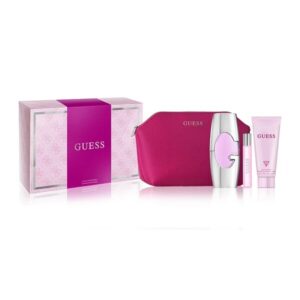 Guess Pink 4Pcs Set 2.5 Edp + 3.3 B/L + Mini + Pouch Eau De Parfum for Women - 2.5 OZ