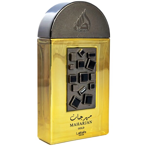 Lattafa Pride Maharjan Gold bottle and packaging