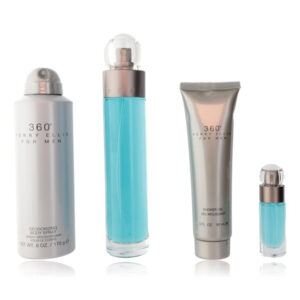 Perry Ellis 360 4Pc 3.4 Oz Edt + 4.0 Mist+3.0 S/G+7.5 Mini Eau De Toilette for Women - 3.4 OZ