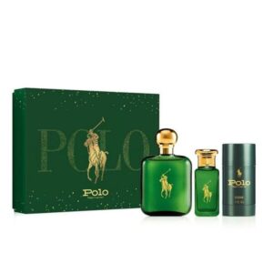 Ralph Lauren Polo Green 3Pc 4.0 Edt + 1.36 Edt + 2.6 Deo Stick Eau De Toilette for Men - 4.0 OZ